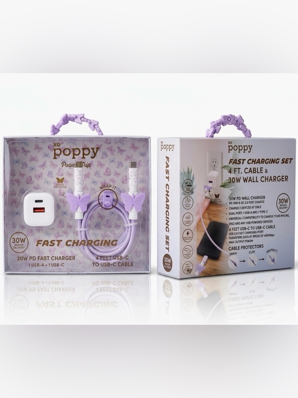 🌸☀️Poppy Power Trip 30W Fast Charging Gift Set | 30W Charger + USB-C Cable | NWT